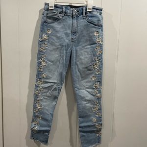 abercrombie & fitch embroidered jeans